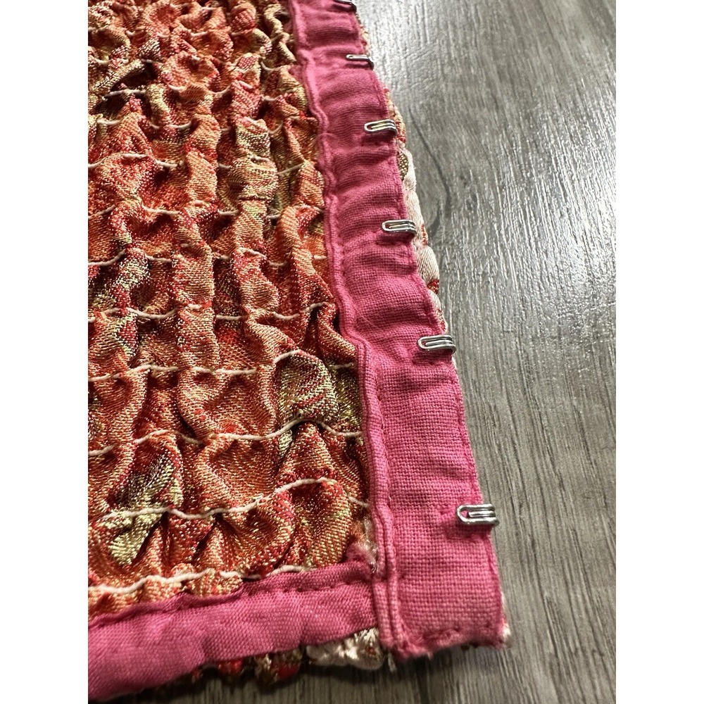 Betsy Johnson Strapless Brocade Butterfly Pink Velvet Sweetheart Corset Size 6 - Picture 14 of 16